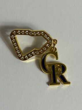 New Era Colorado Rockies Frame Hat Pin Purple Gold Pins Streetwear Hats Brooch
